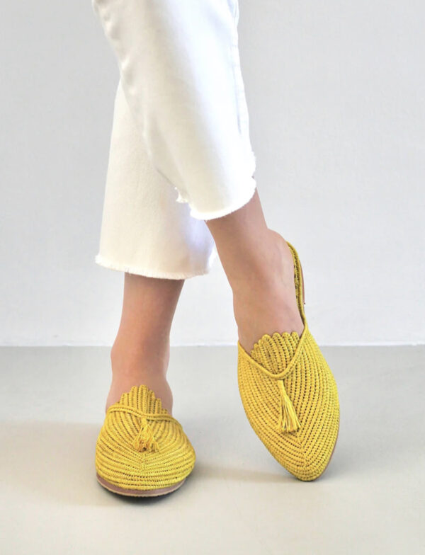 tawsa slippers Handcrafted by Moroccan artisans - yellow