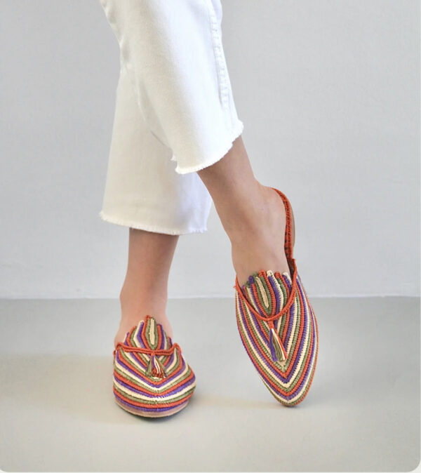 tawsa slippers Handcrafted by Moroccan artisans -red